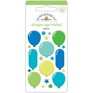 Doodlebug: Balloons  Sprinkles Adhesive Enamel Shapes
