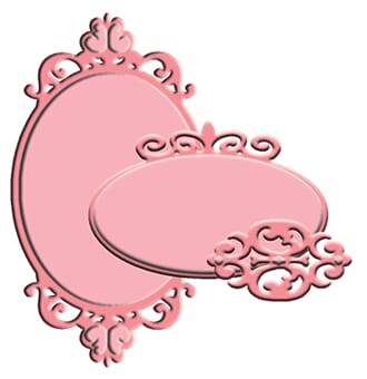 Little Darlings: Glided Oval Labels - Dies sett, 3 stk