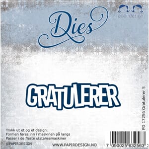 Papirdesign: Gratulerer 5 Dies