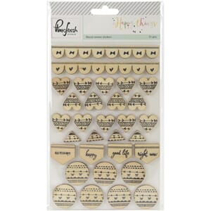 Pinkfresh Studio: Happy Things Veneer Stickers, 30/Pkg