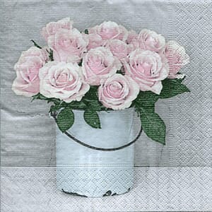 Sagen Vintage: Serviett - Bucket with roses