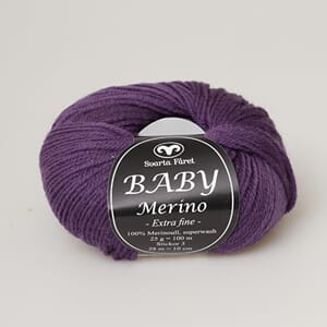 Baby Merino - Mörklila, 100% merinoull