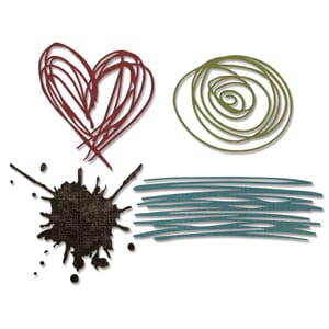Sizzix: Scribbles & Splat - Thinlits dies, 4/Pkg