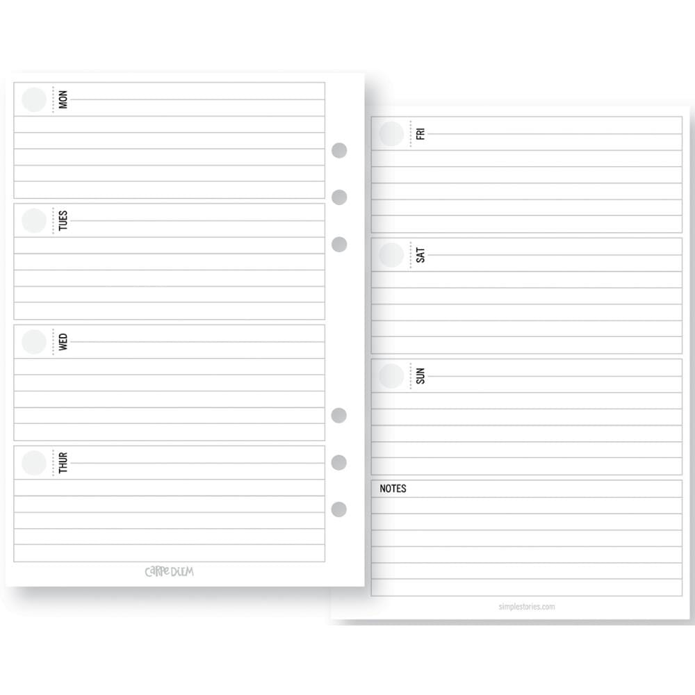Carpe Diem Planner Essentials DoubleSided Inserts A5 72/Pkg