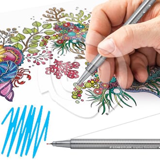 Staedtler: Triplus Fineliner - Neon Blå, 0.3 mm
