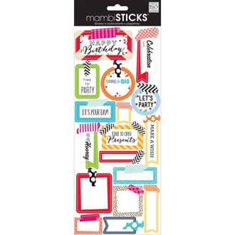 Me & My Big Ideas: Washi Tape Birthday - Sayings Stickers