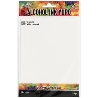 Tim Holtz: Alcohol Ink White Yupo Paper, 10/Sheets