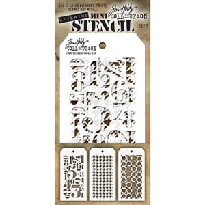 Tim Holtz: Set 7 - Mini Layered Stencil Set 3/Pkg
