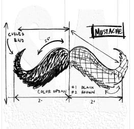 Tim Holtz: Moustache Sketch - Mounted Rubber Stamp