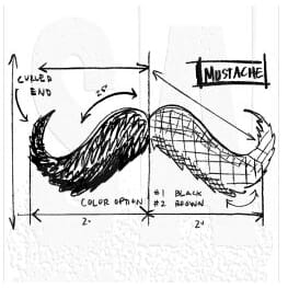 Tim Holtz: Moustache Sketch - Mounted Rubber Stamp
