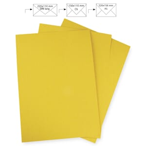 Brevpapir A4 - Sun Yellow, 5 stk