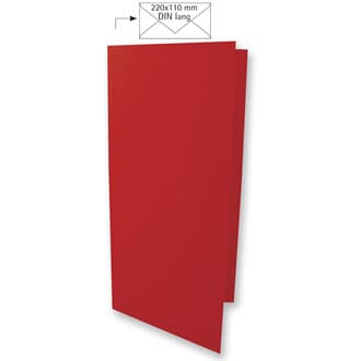 Doble kort DIN long - Cardinal Red, 5 stk