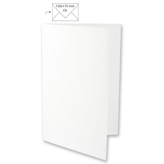 Doble kort A6 - White, 5 stk