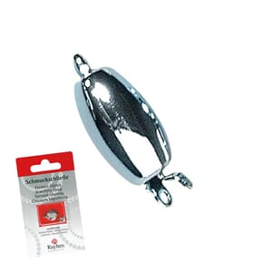 Smykkelås oval glatt - 11.7x6.4mm - Sølv - 1 stk
