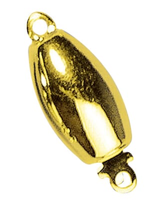 Smykkelås oval glatt - 11.7x6.4mm - Gull - 1 stk