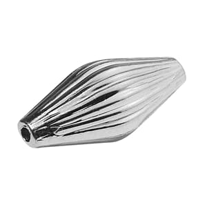 Silver - 30x13mm Olive twist - Plastic metallic, 1 stk