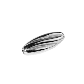 Silver - 20x9mm Olive twist - Plastic metallic, 1 stk