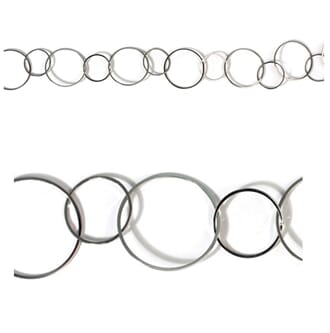 Ring lenke - Sølvfarget metall, selges pr meter