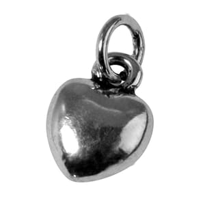 Charms - sølvfarget Hjerte 1/Pkg