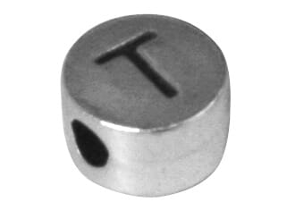 Metall perle T - ø 7 mm, hull 2 mm