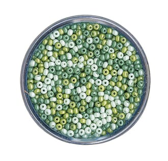 Rocailles 2,6mm ø - Green colours- Nacre