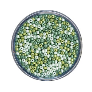 Rocailles 2,6mm ø - Green colours- Nacre