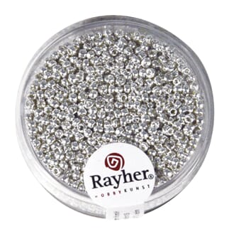 Rocailles 2mm ø - Silver - Nacre, vaskbare