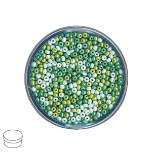 Rocailles 2mm ø - Green colours - Nacre