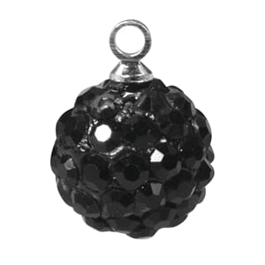 Shamballa Perle anheng - 10mm ø, black