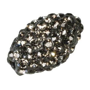 Shamballa Perle oval - anthracite, 1.6x1.1cm