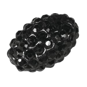 Shamballa Perle oval - black, 1.6x1.1cm