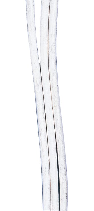 Rund skinnsnor 2mm ø - Hvit - 100cm