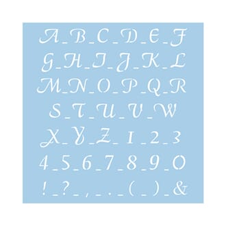 Stensil - Classical scripture 2, str 30x30 cm