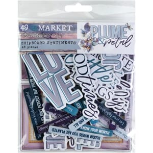 49 And Market - Sentiments, Plume & Petal Chipboard Set