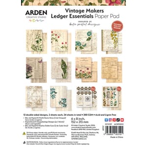Arden - Vintage Makers Ledger Essentials 6x8 Inch Paper Pad