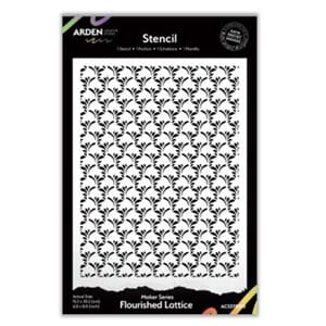 Arden - Maker Series 6x8 Inch Stencil Flourished Lattice