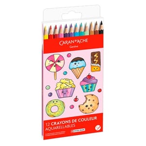 Caran d'ache - Candy World fargeblyanter, akvarell, 12stk