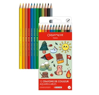 Caran d'ache - Swiss Mountain fargeblyanter, akvarell, 12stk