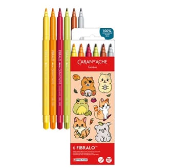 Caran d'ache - Kawaii Animals Fibralo, 6 stk