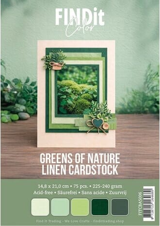 Card Deco - Greens of Nature A5 Linen Cardstock
