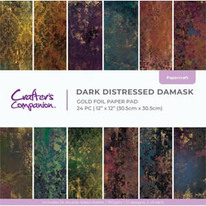 Crafter's Companion - Dark Distressed Damask Gold Foil Pad