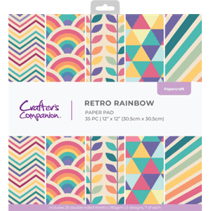 Crafter's Companion - Retro Rainbow 12x12 Inch Paper Pad