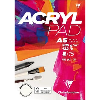 Clairefontaine - Acrylpad Akrylblokk, str A5, 285 gram