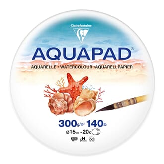 Clairefontaine AQUAPAD Akvarellpapir Rund, str 15x15cm
