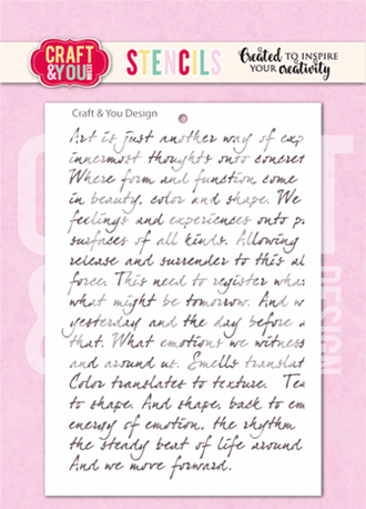 Craft & You - Handwritten Tekst A6 Stencil