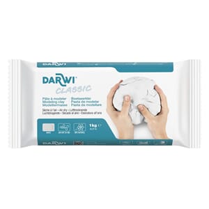 Darwi - Hvit Classic Lufttørkende leire, 1 kg