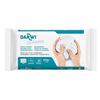 Darwi - Hvit Classic Lufttørkende leire, 0,5 kg