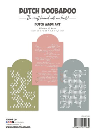 Dutch Doobadoo - Whispers of Words Dutch Mask Art Stencils