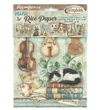 Stamperia - Symphony A6 Mini Rice Paper Selection, 8 ark