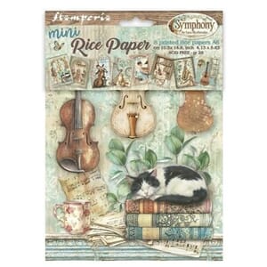 Stamperia - Symphony A6 Mini Rice Paper Selection, 8 ark